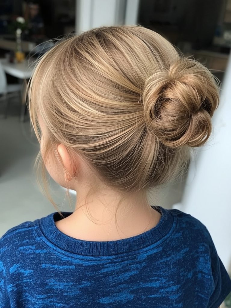 Hair Styles Kids: Messy Bun