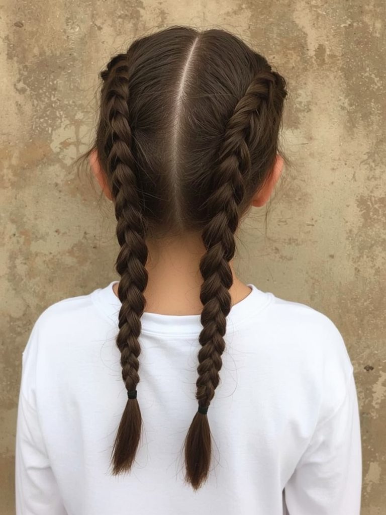 Hair Styles Kids: Double French Braids