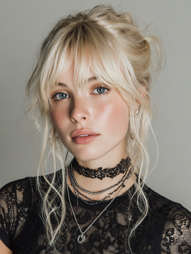 Edgy Blonde Hair with Micro Bangs