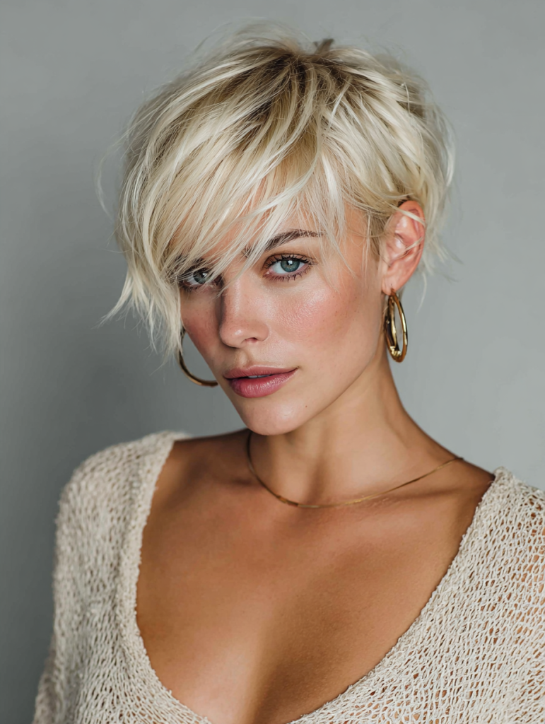 Edgy Blonde Hair with Pixie Cut