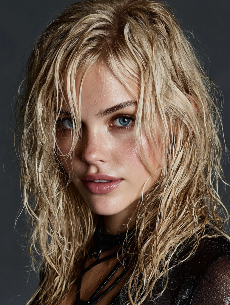 Edgy Blonde Hair with Wet Look Styling
