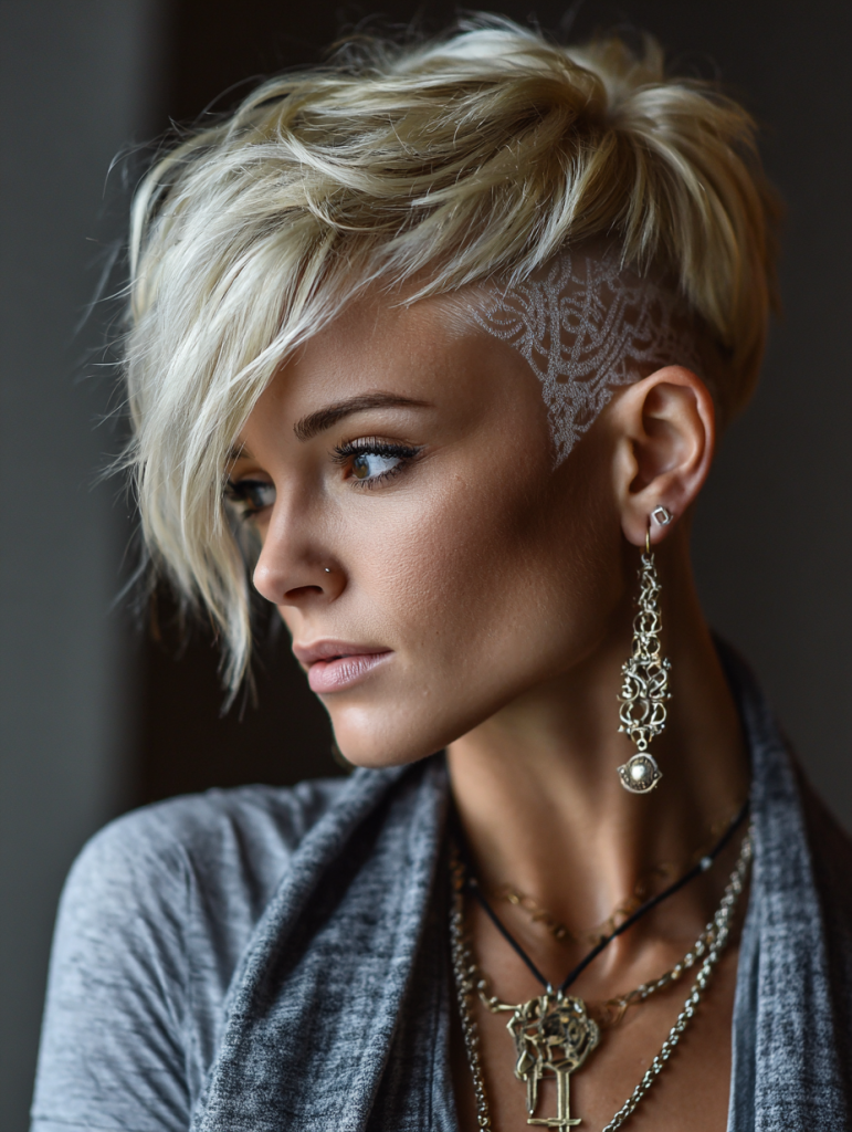 Edgy Blonde Hair with Undercut Design