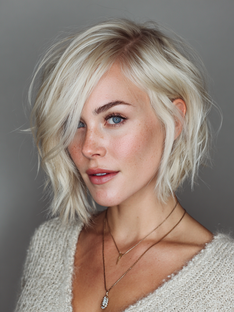 Edgy Blonde Hair with Asymmetrical Bob