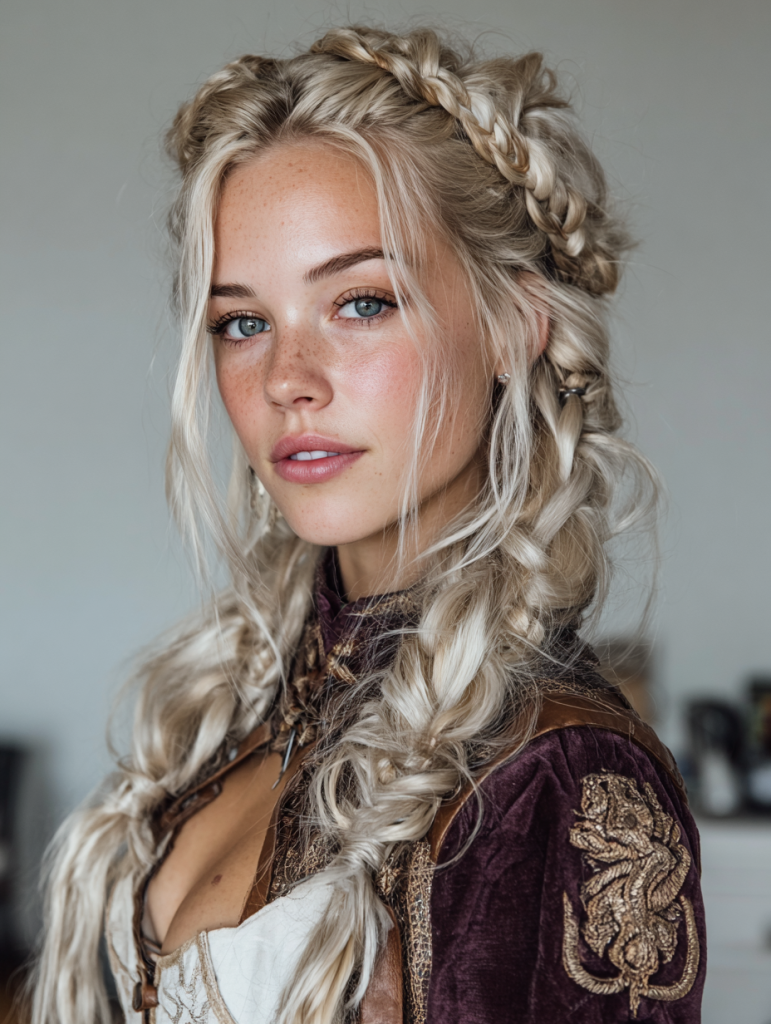 Edgy Blonde Hair with Dutch Braids