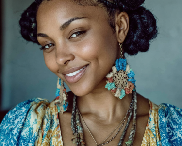 Fulani Natural Hair: Double Fulani Braided Buns