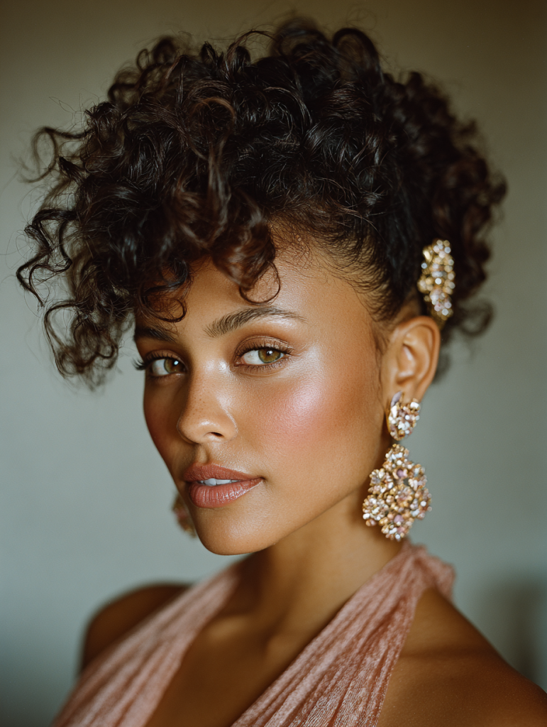 Hair Styles Natural: Defined Curls with Hair Clip