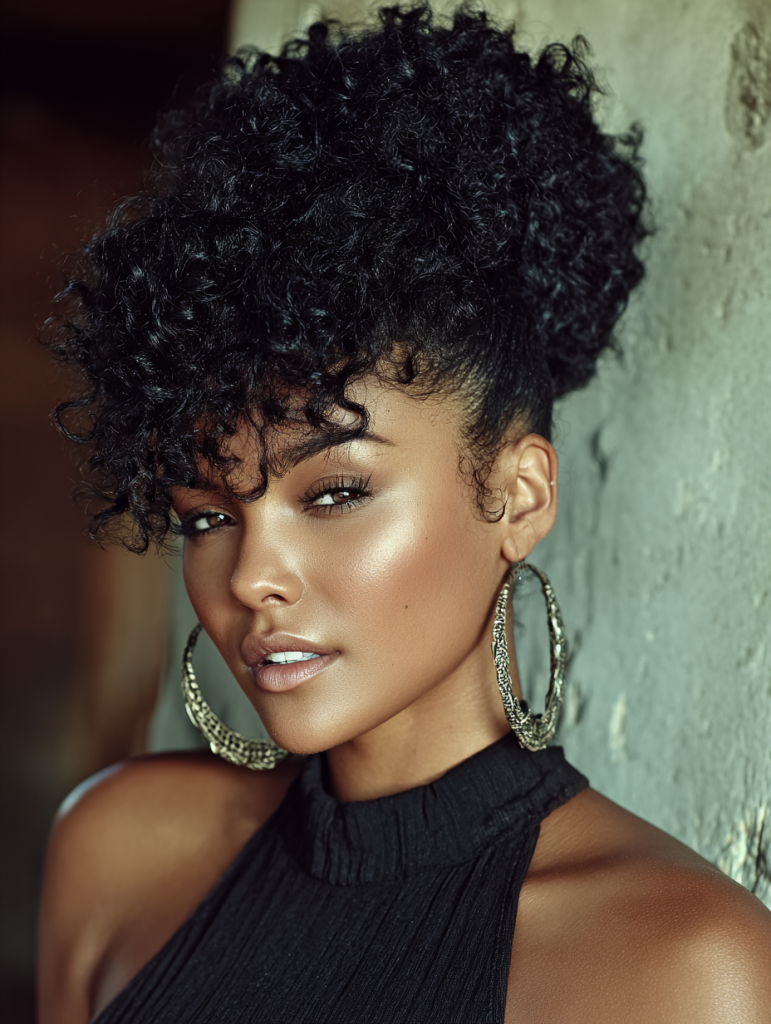 Hair Styles Natural: Afro Puff