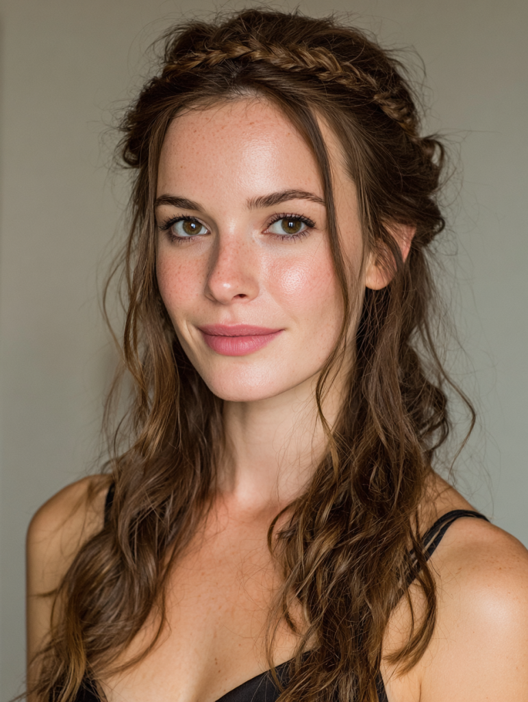 Hair Styles Natural: Half-Up Half-Down with a Braid