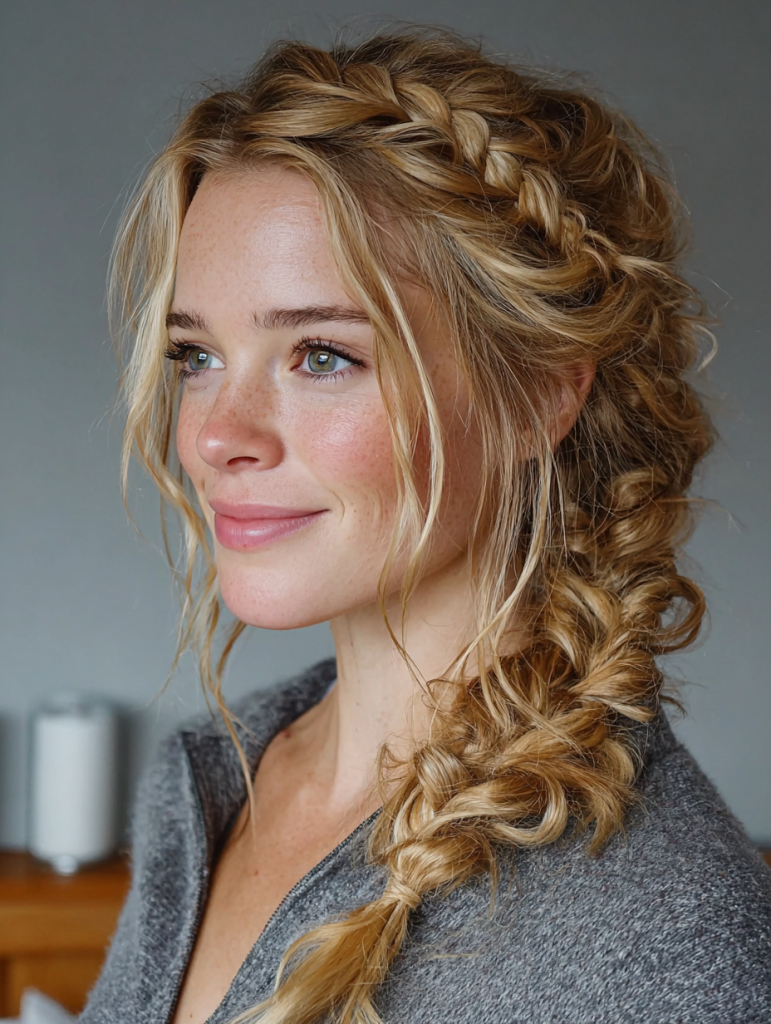 Hair Styles Natural: Simple Side Braid