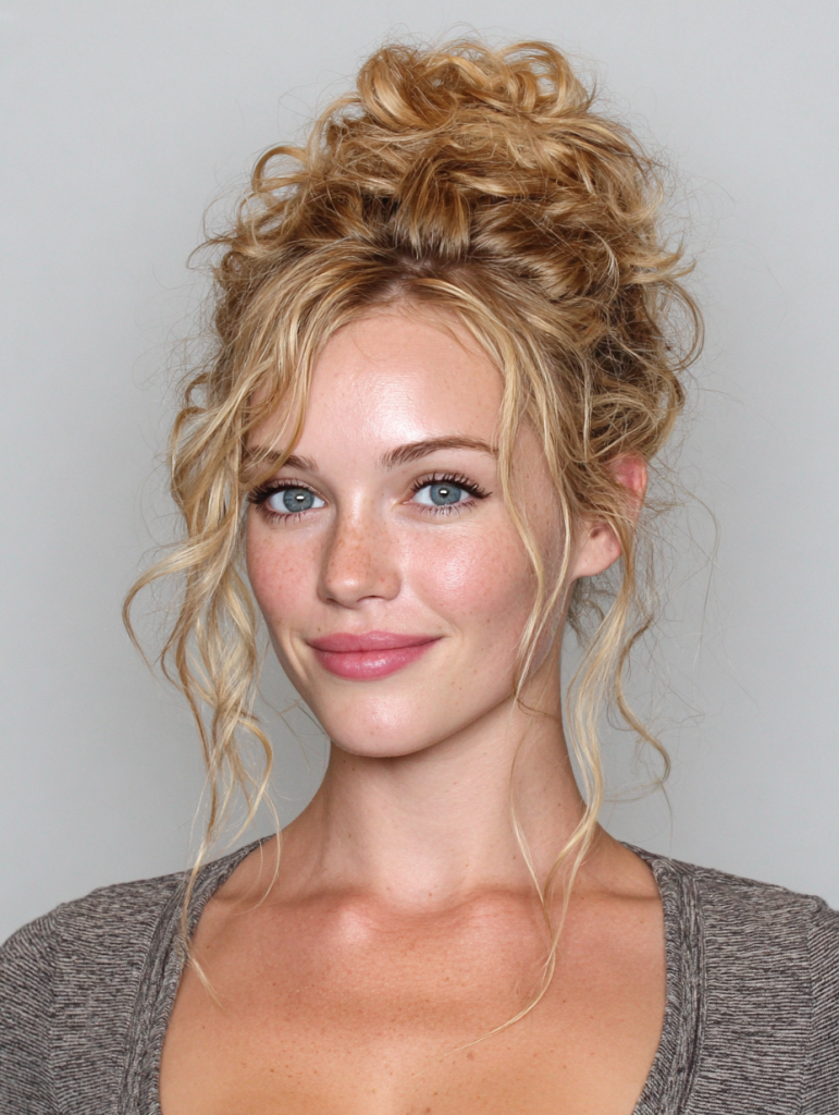 Hair Styles Updos: The Messy Top Knot