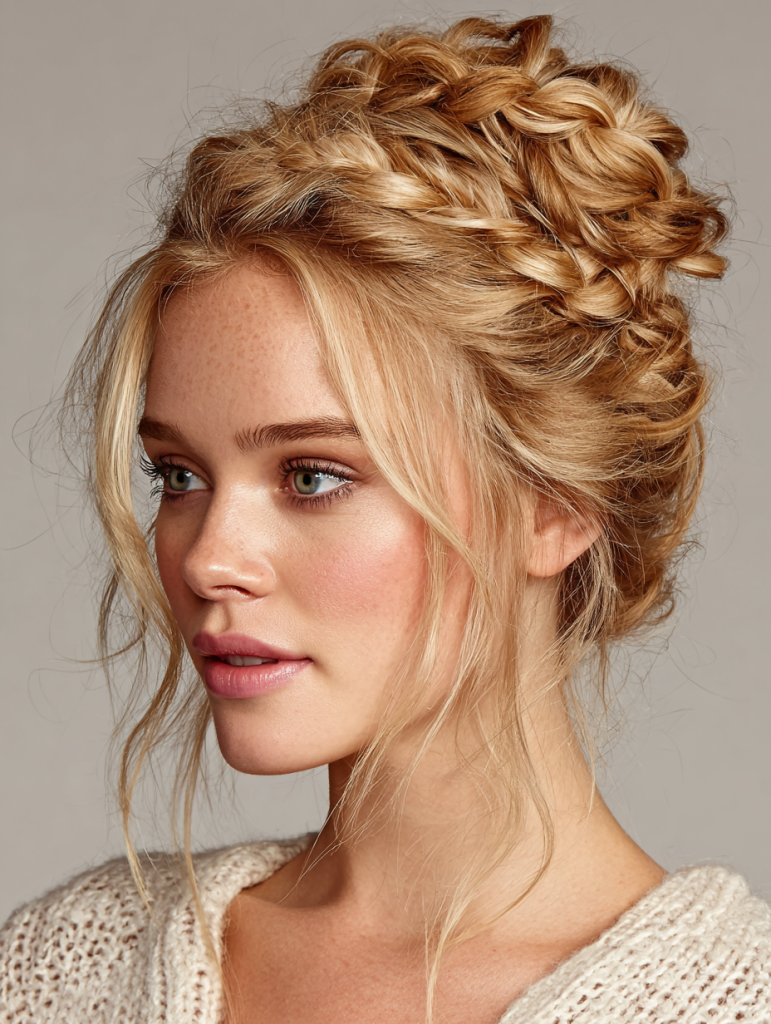 Hair Styles Updos: Upside Down Braid to Bun