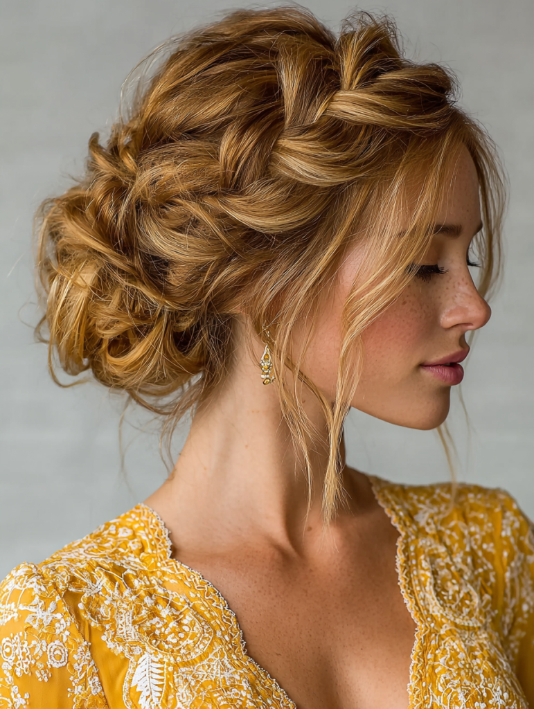 Summer Updos For Long Hair: Bohemian Braided Bun