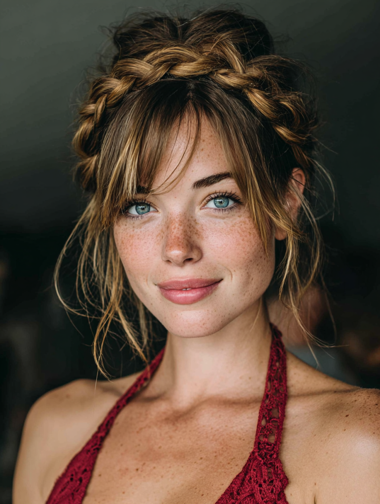 Summer Updos For Long Hair: Braided Headband Updo
