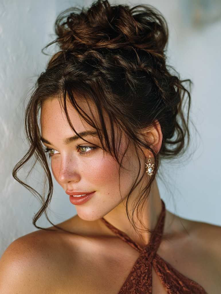 Summer Updos For Long Hair: Braided Top Knot