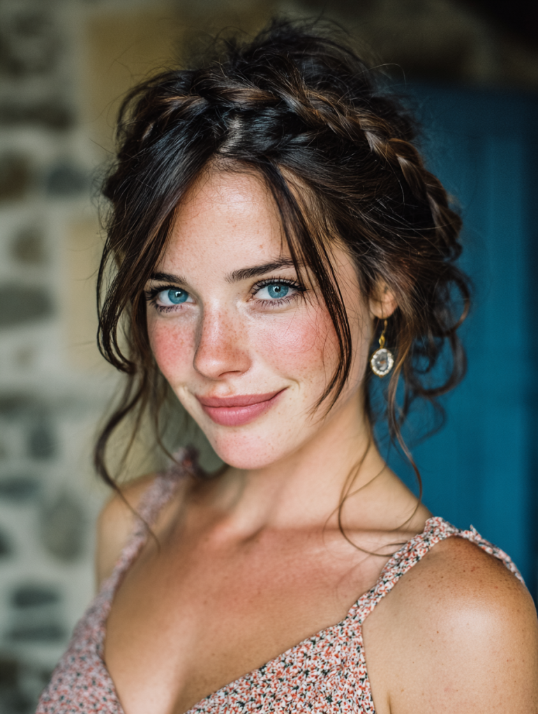 Summer Updos For Long Hair: Messy Braided Crown