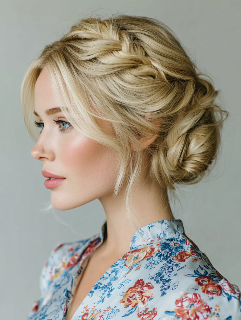 Summer Updos For Long Hair: Twisted Low Chignon