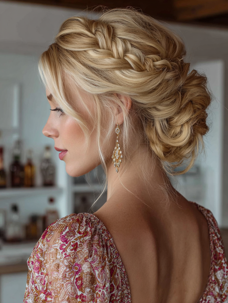 Summer Updos For Long Hair: Waterfall Braid Updo