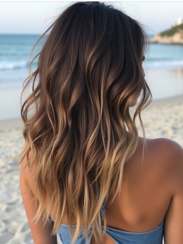 Brunette Summer Hair 2025: Effortless Beach Waves