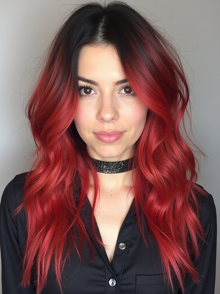 Rock Concert Hairstyles: Messy Waves with Glitter Roots