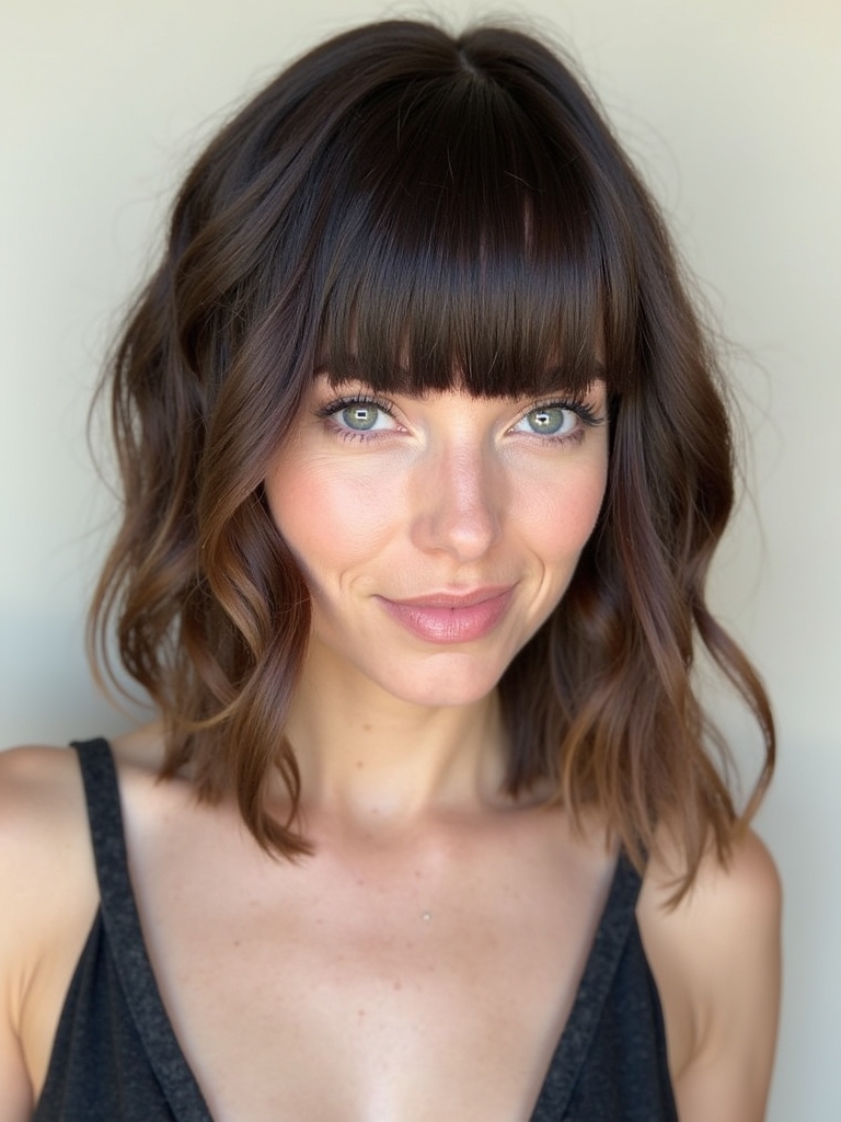 Brunette Summer Hair 2025: Blunt Bob