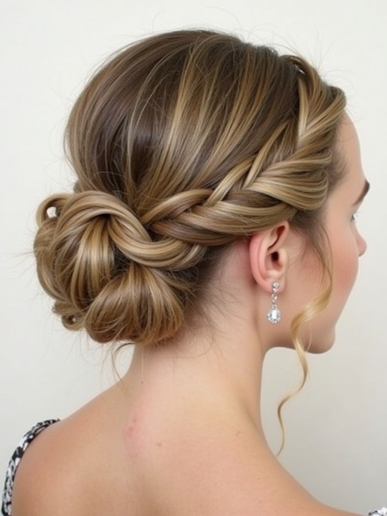 Rope Braid Low Bun Prom Hairstyle