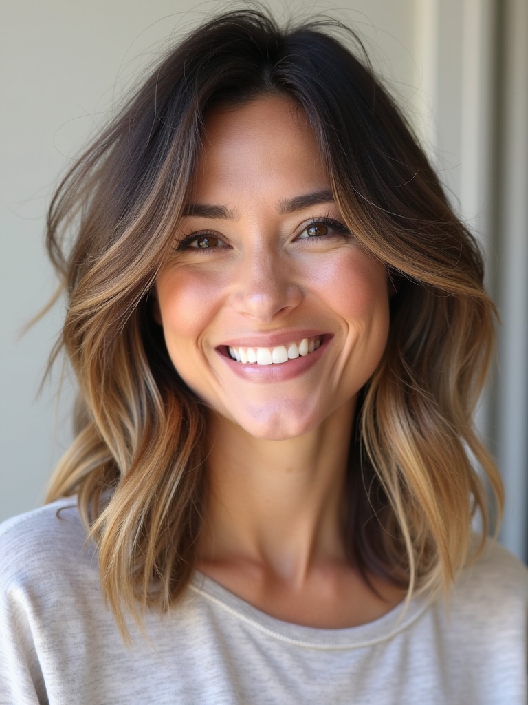 Shoulder Length Hairstyle For Thin Hair Fine: Graduated Layers