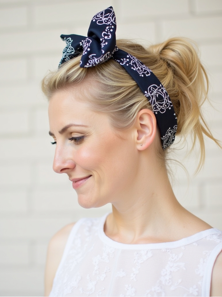 Easy Summer Hairstyle: The Bandana Updo