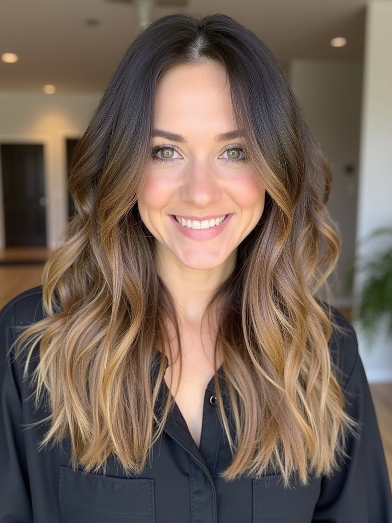 Textured Butterfly Layers for Long Hair and Round Faces