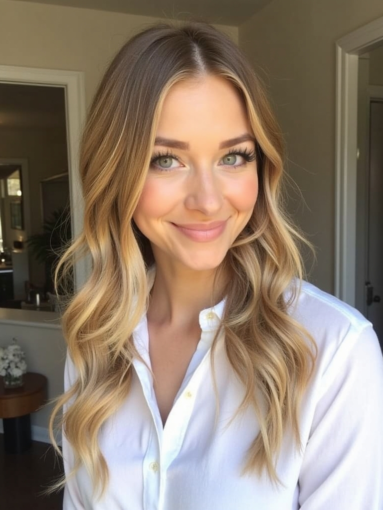 Hairstyles For Graduation: Middle Part Loose Hair