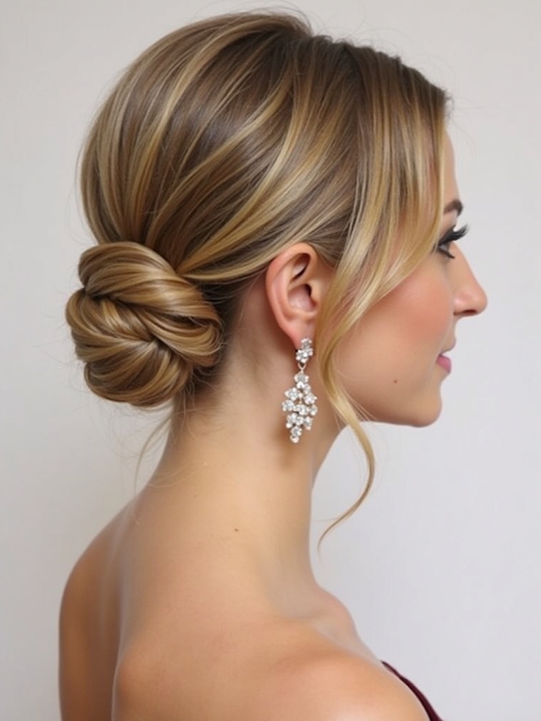 Knotted Low Bun Prom Hairstyle