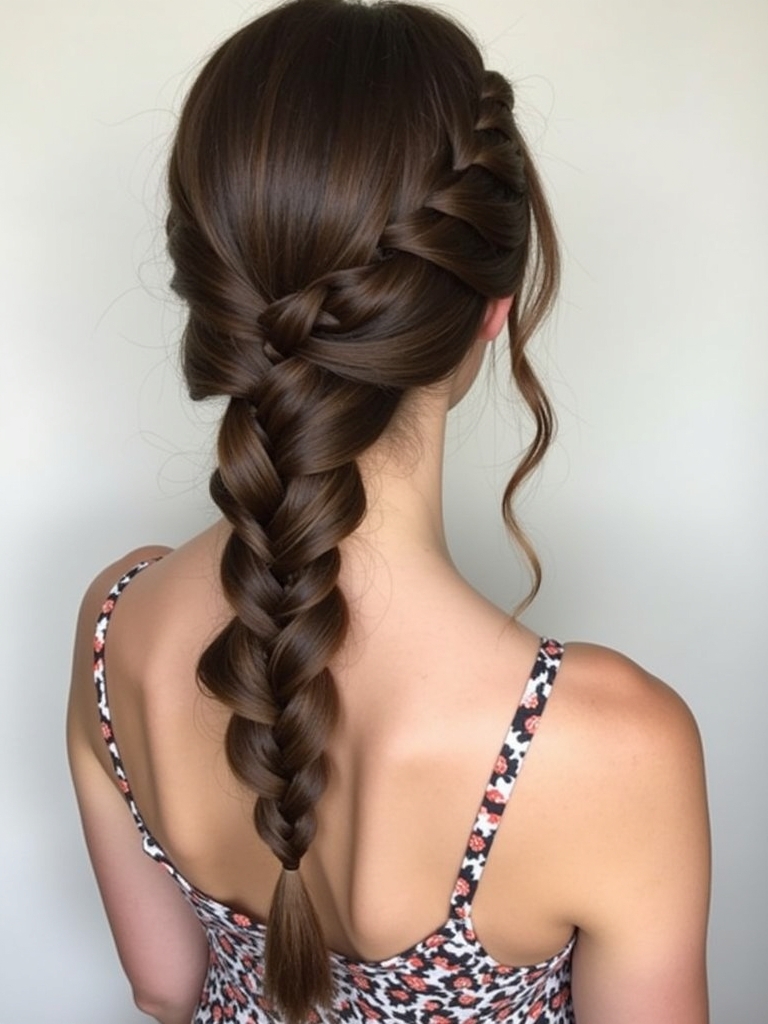 Brunette Summer Hair 2025: Fishtail Braid