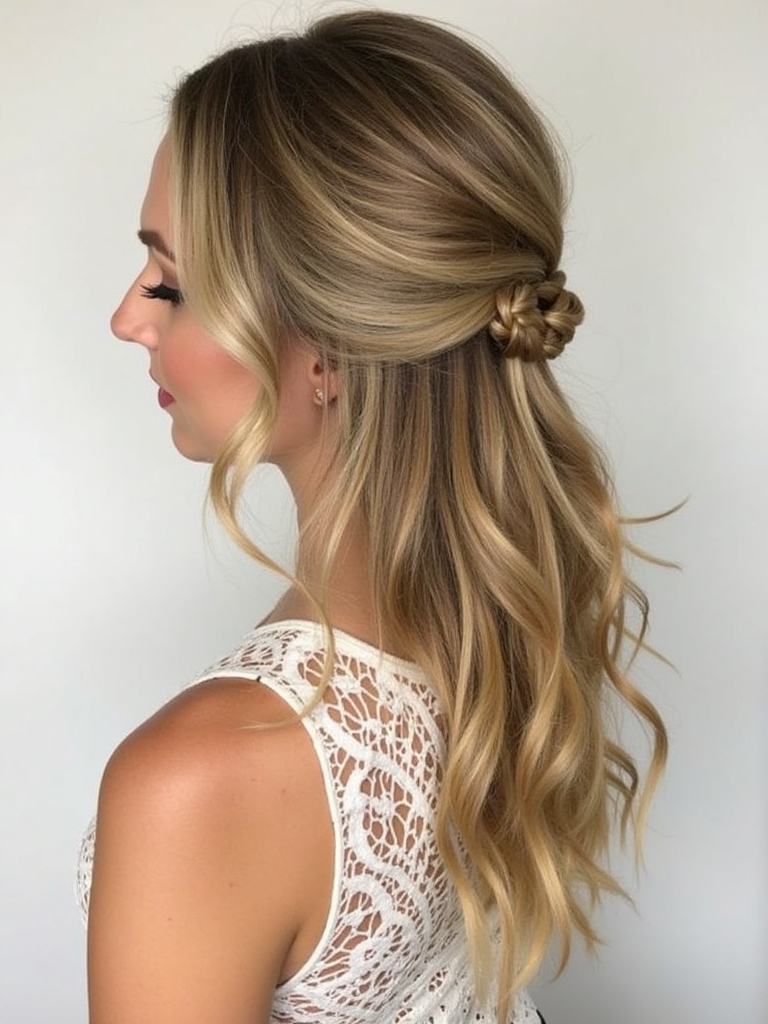 Hairstyles For Graduation: Half Up Half Down Twist