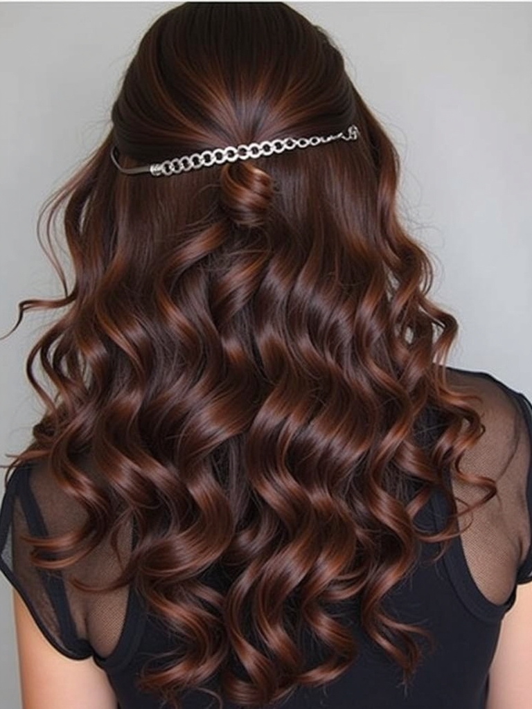 Rock Concert Hairstyles: Voluminous Curls with Hair Chain