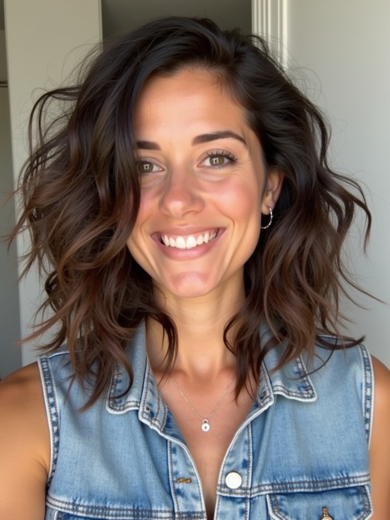 Shoulder Length Hairstyle For Thin Hair Fine: Air-Dried Texture