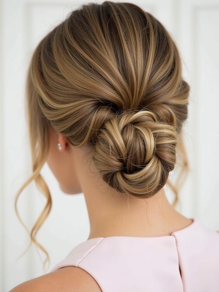 Criss-Cross Low Bun Prom Hairstyle