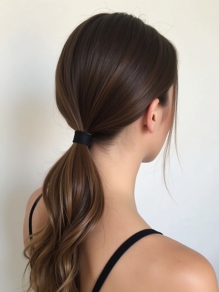 Brunette Summer Hair 2025: Sleek Low Ponytail