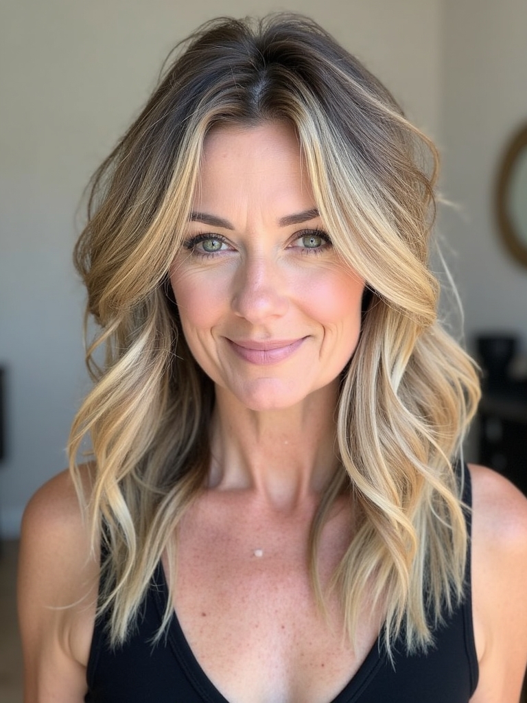 Long Hair for Older Women: Soft & Subtle Feathered Layers