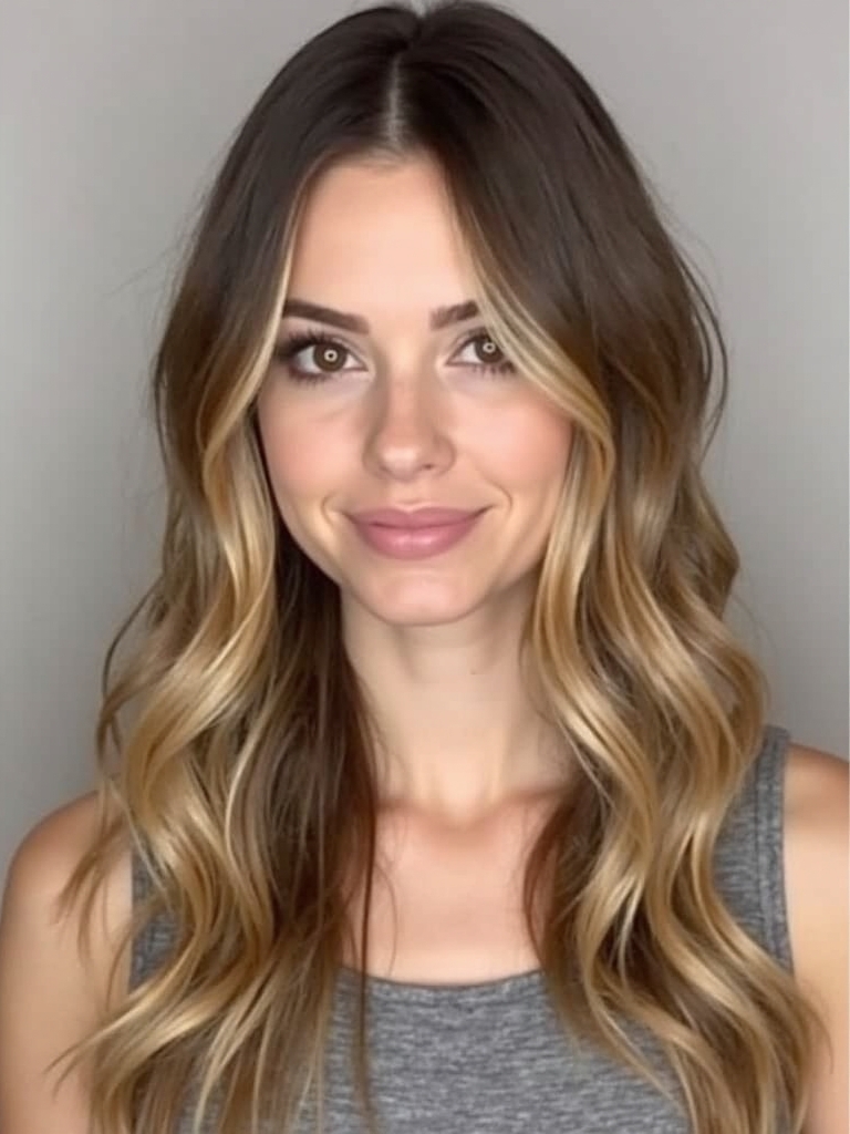 Face-Framing Butterfly Cut for Round Faces: A Long Hair Delight