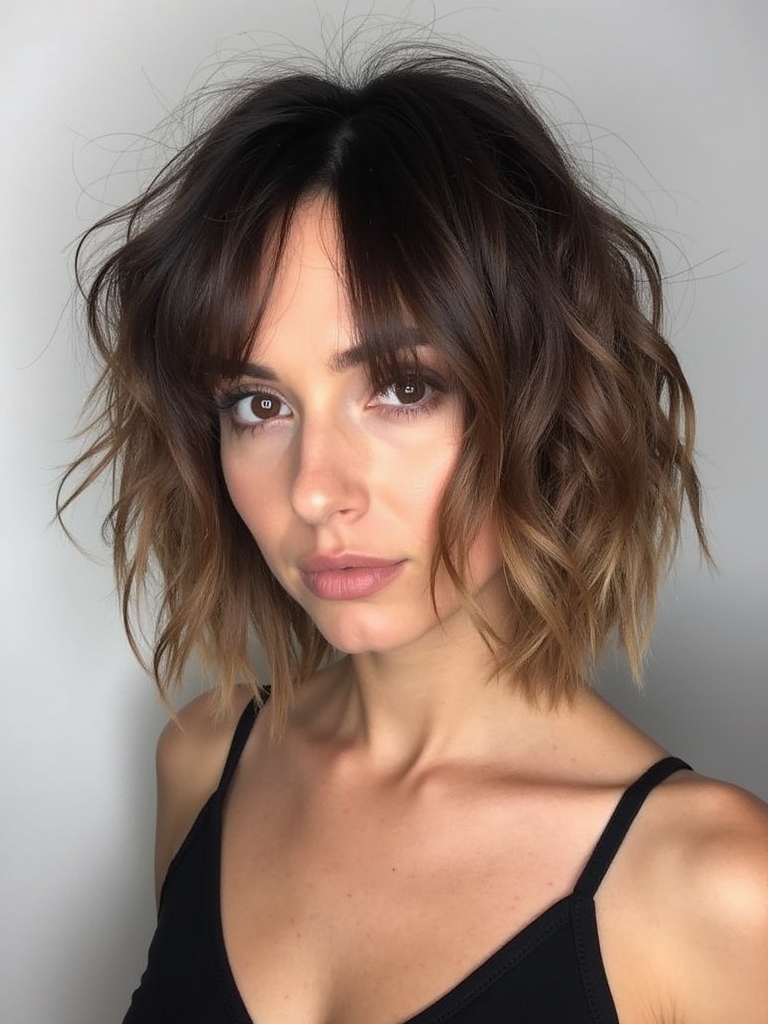 Brunette Summer Hair 2025: Asymmetrical Cut