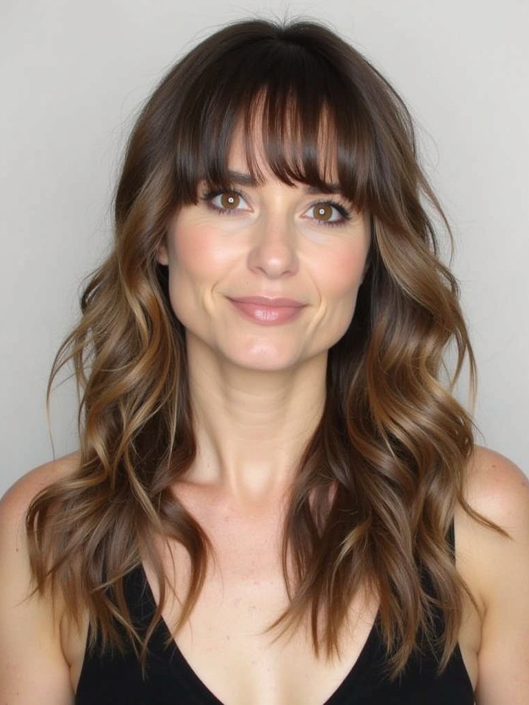 Inverted Butterfly Cut for Long Hair and Round Faces