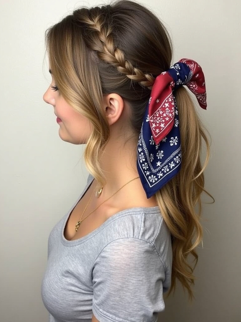 Rock Concert Hairstyles: Bandana Braid