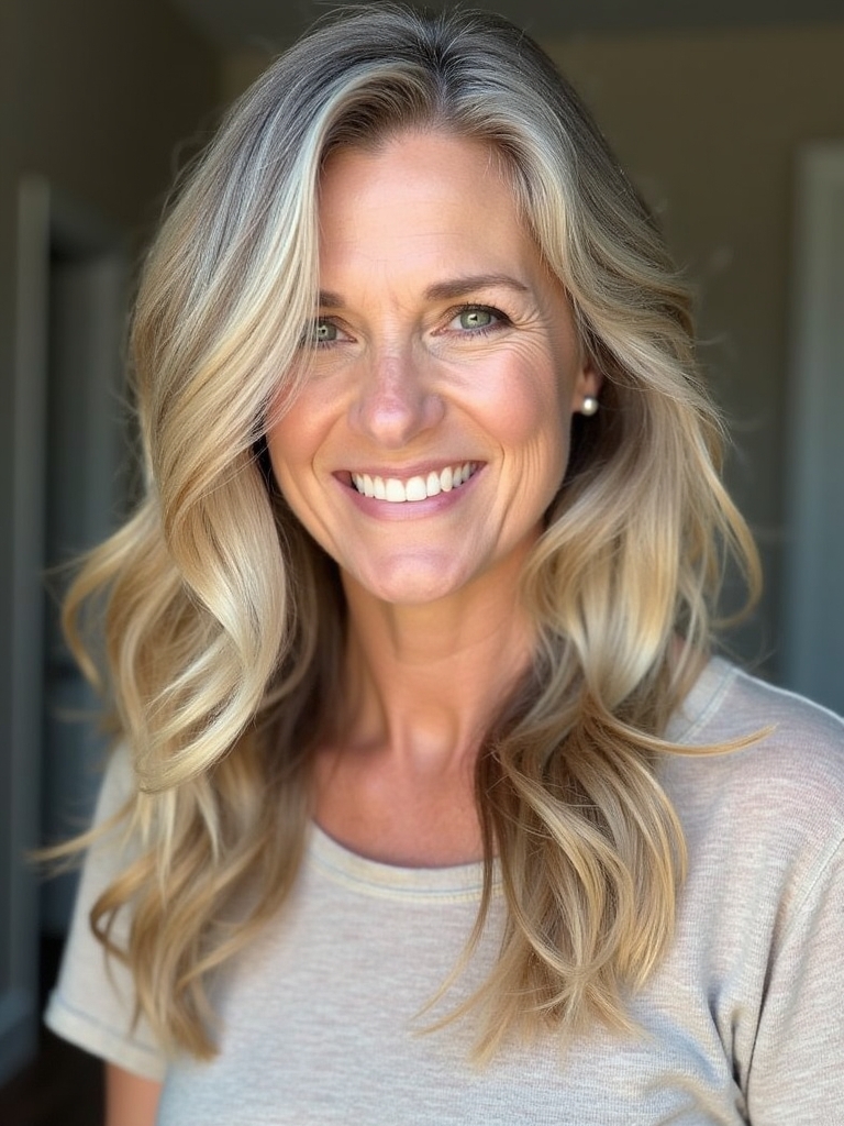 Long Hair for Older Women: Rounded Layers for Softness