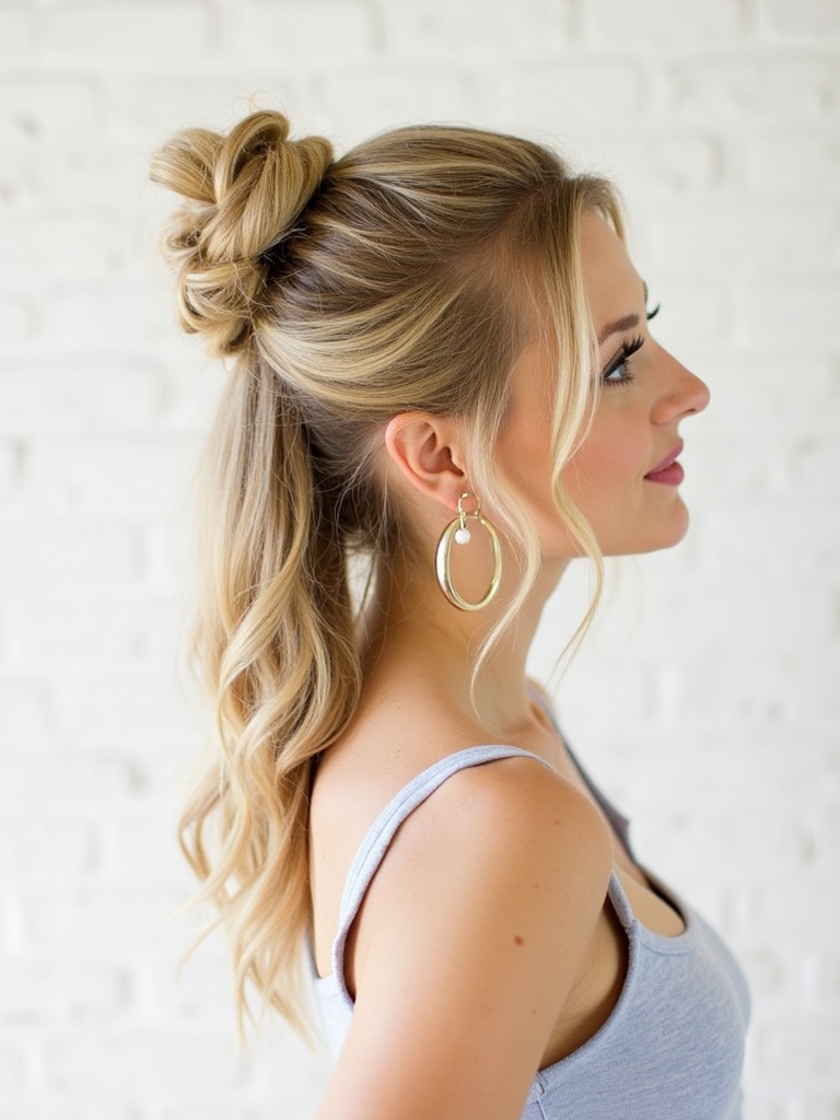 Easy Summer Hairstyle: The Knotted Half-Updo
