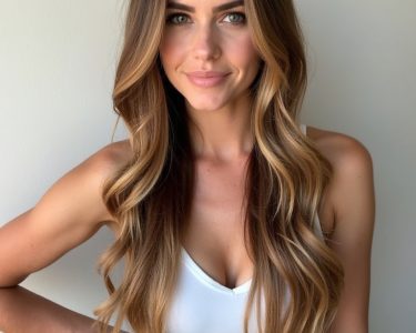 Straight Honey Brown Balayage