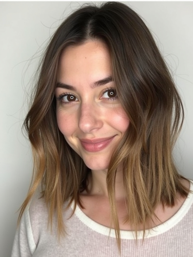 Shoulder Length Hairstyle For Thin Hair Fine: Side-Swept Lob