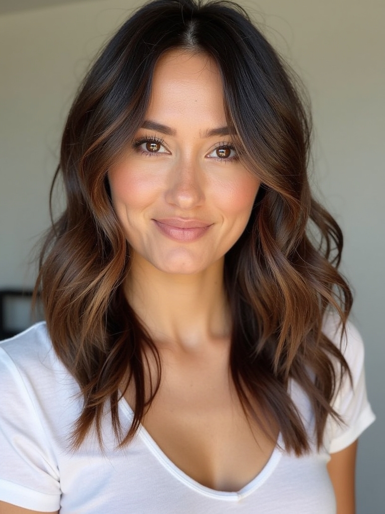 Brunette Summer Hair 2025: Butterfly Haircut
