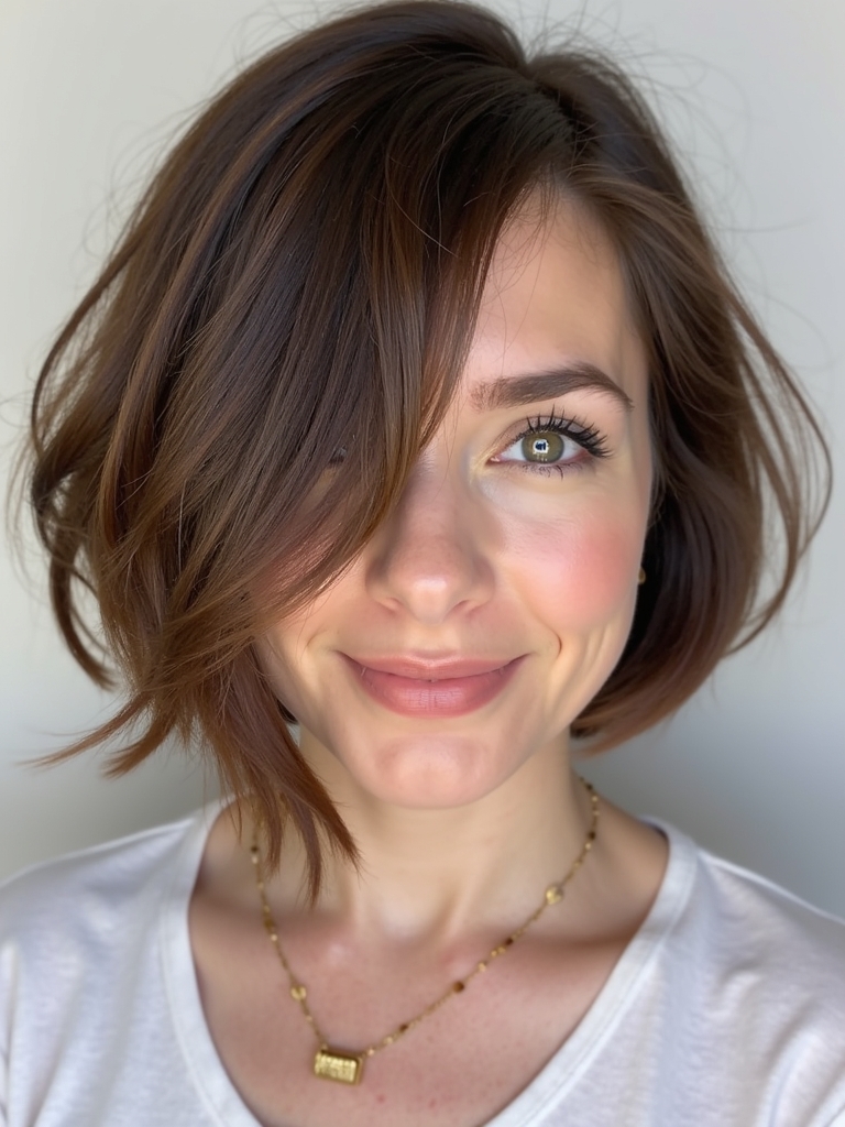 Shoulder Length Hairstyle For Thin Hair Fine: Rounded Bob