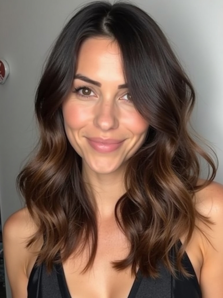 Brunette Summer Hair 2025: Middle Part