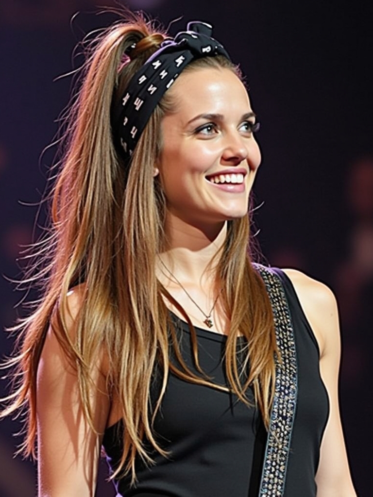 Rock Concert Hairstyles: Long Hair with a Head Wrap