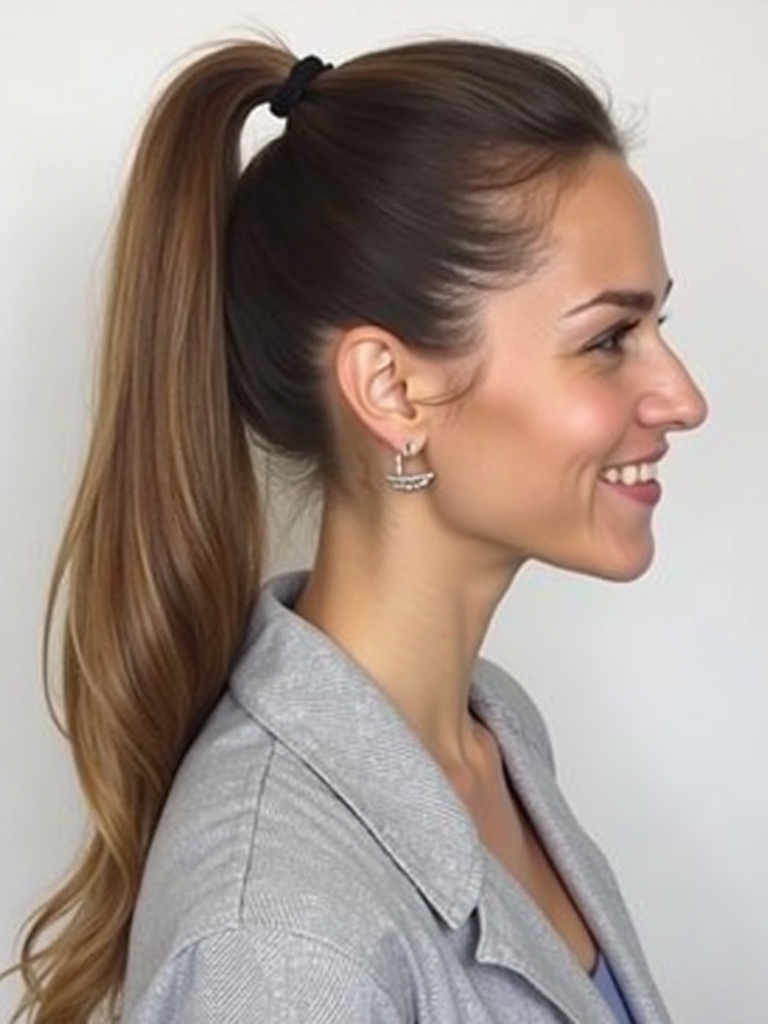 Shoulder Length Hairstyle For Thin Hair Fine: High Ponytail